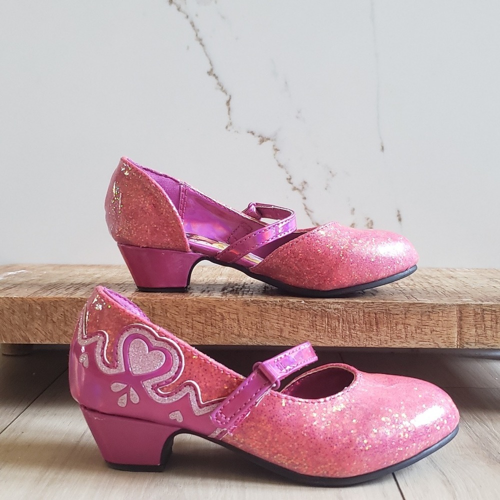 Disney Princess Ballet Heels Girls 6 Pink Glitter Shoes New Toddler Costume Play